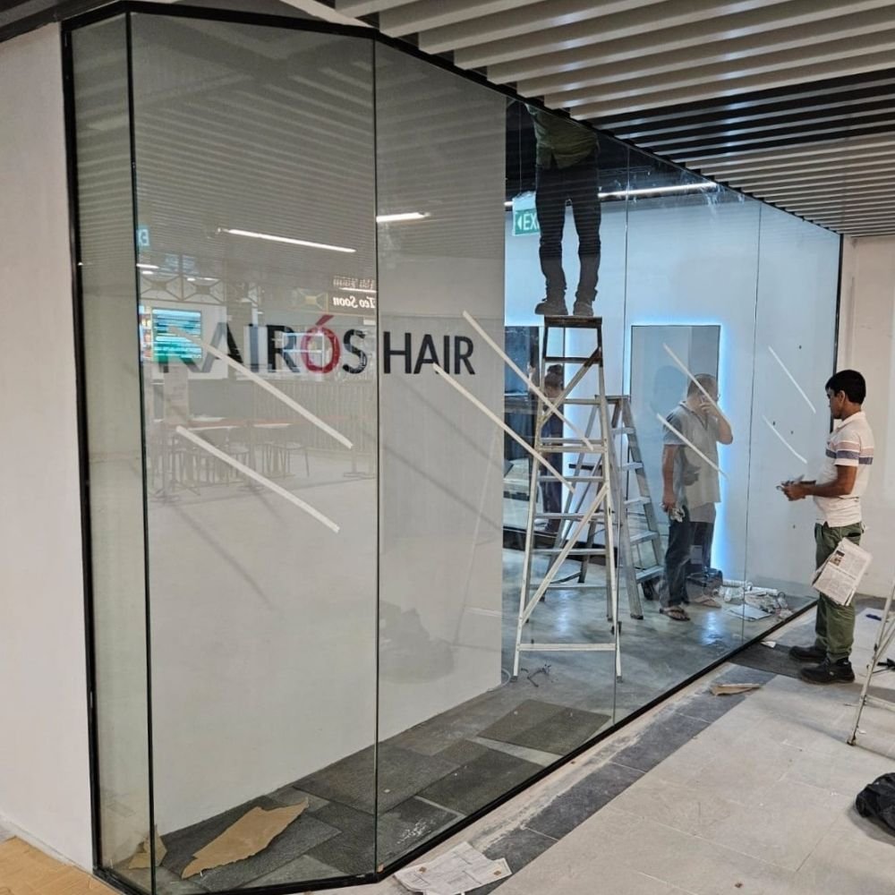 Tempered glass retail shopfront