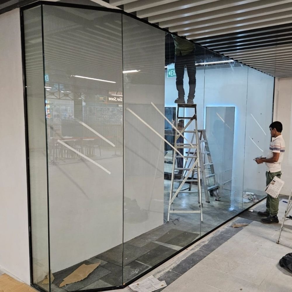 Tempered glass retail shopfront
